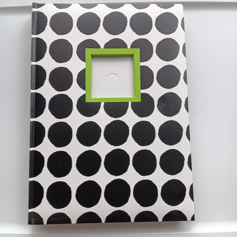 Mod Black & White Dot 3-Up Photo Album K&Company 13" x 9" Chartreuse Stripes